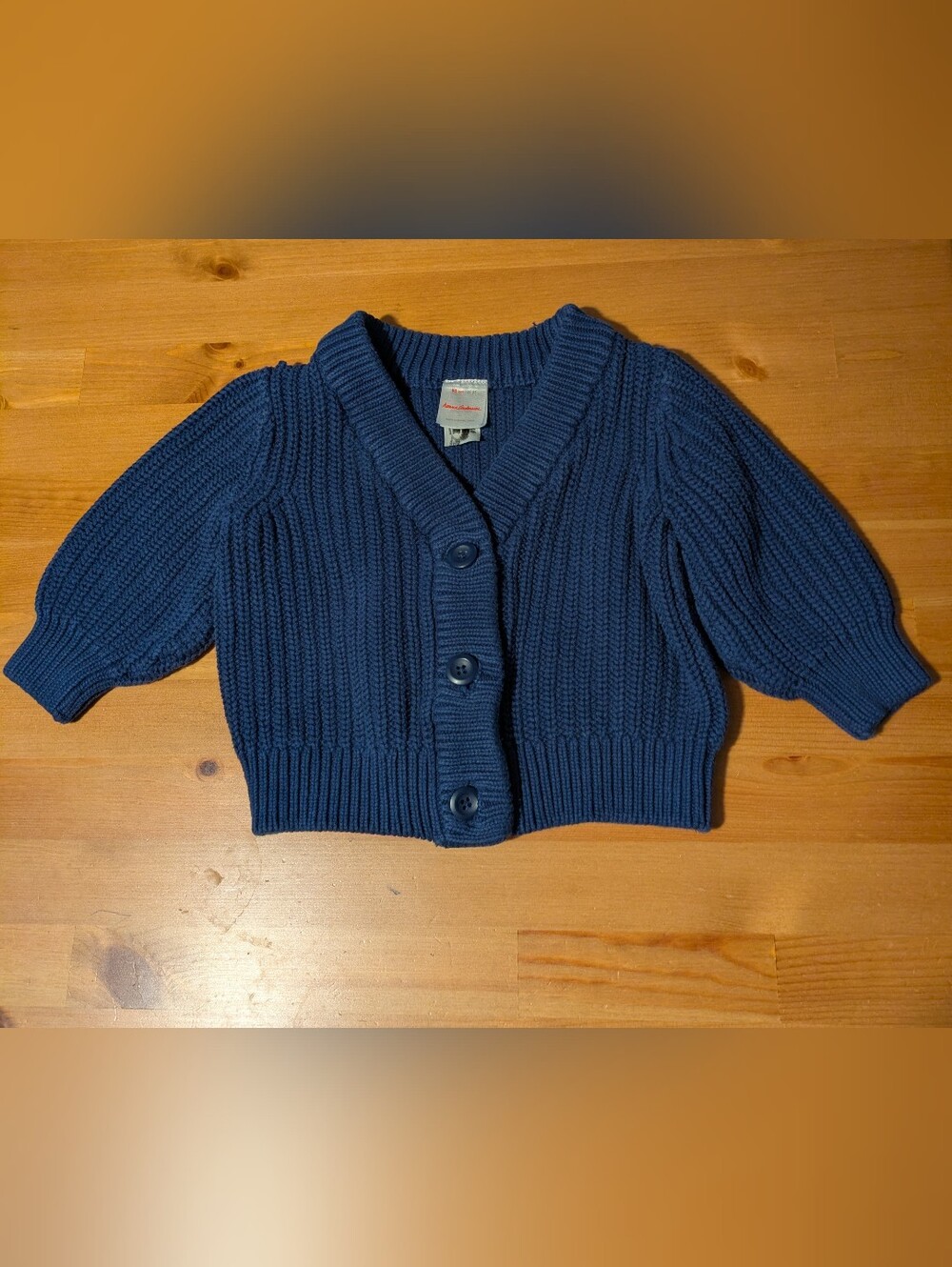 Hanna Andersson Chunky Blue Knit Cardigan 2T